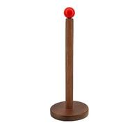 Portarotolo Di Carta In Legno Con Parte Superiore A Sfera Rossa, Portarotolo Di Carta Da Appoggio Per Cucina
