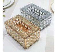 Portarotolo di lusso per la casa, scatola portasalviette in cristallo scintillante, contenitore decorativo da bagno/scrivania per i fazzoletti oro,argentoCristallo artificiale
