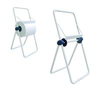 Portarotolo distributore dispenser per bobina carta industriale a cavalletto da pavimento