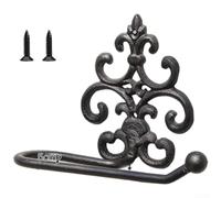 Portarotolo in ferro rustico vintage da parete per bagno cucina con materiale in ghisa e design classico per una tenuta affidabile del tessuto (E)