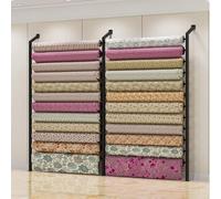 Portarotolo in tessuto commerciale con asta regolabile, ampio ripiano per bobine di vinile e tovaglie, soluzione salvaspazio