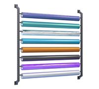 Portarotolo in vinile da parete, espositore regolabile in metallo per rotoli di tessuto, contenitore per 8 rotoli di vinile, per pellicole per finestre, carta da parati, tovaglie