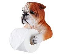 Portarotolo per Carta Igienica, Vassoio per L'igiene del Bagno con Bulldog Creativo, Scaffale per Tubi di Carta in Rotolo di Cartone Igienico con Punzonatura Gratuita-A