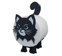 Portarotolo Per Gatti - Portarotolo Per Gatti Stampato In 3D, Simpatico Portarotol Nero Cãt Loo | Per Il Bagno 'appartamento Sotto Il Mobiletto, Autoportante