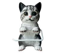 Portarotolo realistico per gatti, portarotolo con scultura di gatto 3D, portarotolos a parete con animali, dispenser per per arredo bagno, bagno, cucina