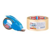 Portarotolo tesapack® Pack'n Go, blu + tesapack® PP, 50 m: 50 mm e tesapack® Ultra Strong, trasparente (PVC), qualità 4124