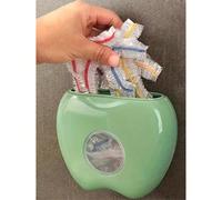 Portasacchetti di plastica, dispenser di sacchetti a forma di mela, scatola portaoggetti da parete, organizer salvaspazio per sacchetti, supporto elastico, scaffale multifunzionale e durevole per uso