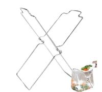 Portasacchi Spazzatura - 17x17x21,7cm Rack Sacchetto Rifiuti Acciaio | Supporto Ripiegabile Piano Lavoro | Organizzatore Metallo Portatile per Cucina Bagno Campeggio Giardino, Risparmio Spazio, L