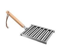 Portasalsicce a Rulli con Manico in Legno e Supporto Portatile | Rullo per salsicce e hot dog da griglia per Feste all'Aperto, Picnic, Grigliate, Casa, Cucina, Food Truck, Buffet