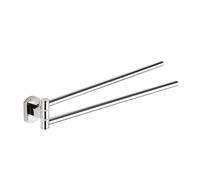 Gedy Edera Plus Porta Asciugamani 2 Bracci, Ottone, Argento, 36 x 4.6 x 5.4 cm