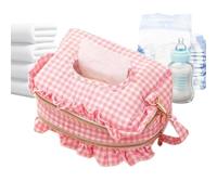 Portasalviette Apertura Facile Bistrato Custodia Portatile | Dispenser Ricaricabile Cameretta Per Adulti Viaggio Casa Bagno Asciugamani Viso Pannolini Cucina Cameretta Plaid rosa
