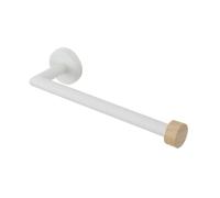 Portasalviette bagno a muro 25 cm bianco in acciaio e bambù Haiti