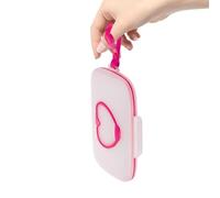 Portasalviette da viaggio - Elegante sacchetto per salviette riutilizzabili con pratico manico | Contenitore per salviettine umidificate antipolvere con apertura a forma di cuore, ideale per l