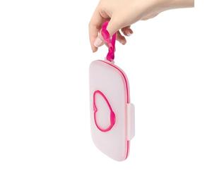 Portasalviette da viaggio - Elegante sacchetto per salviette riutilizzabili con pratico manico | Contenitore per salviettine umidificate antipolvere con apertura a forma di cuore, ideale per l