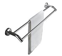 Portasalviette Doppio in Acciaio Inossidabile, portasciugamani Tondo, portasciugamani a Parete per Accessori da Bagno e Cucina, 30 cm-120 cm Opzionale, Finitura Lucida (Size : 60cm)