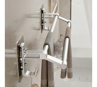 Portasalviette in argento, porta asciugamani da bagno da montare a parete senza forare, portasalviette a doppio palo impermeabile, realizzato in acciaio inossidabile 30 cm/11,8 pollici,40 cm/15,7 poll