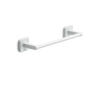 GEDY | Porta Asciugamani Bagno Tonga in Acciaio Inox e Cromall, Appendi Asciugamani Fissabile con Viti Incluse o Biadesivo, Peso Massimo Supportato 7 kg, Bianco Matt, 30x6,9x4,7cm