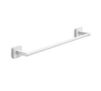 GEDY | Porta Asciugamani Bagno Tonga in Acciaio Inox e Cromall, Appendi Asciugamani Fissabile con Viti Incluse o Biadesivo, Peso Massimo Supportato 7 kg, Bianco Matt, 30x6,9x4,7cm