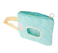 Portasalviette Umidificate per Passeggino, Cotone Verde Chiaro | Coperchio a Ribalta Bottone Grande, Chiusura Zip, Portatile per Cambio Pannolino e Viaggio
