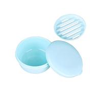 Portasapone 2 pezzi, contenitore for sapone in plastica, porta saponetta da viaggio, rotondi portatili con coperchio, scatola for a prova di perdite for shampoo Per Doccia, Bagno(Blue)