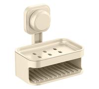 Portasapone a doppio strato per doccia, montaggio a parete, portasapone a ventosa a 2 strati, autodrenante, portasapone per doccia, bagno, vasca e lavello della cucina, vassoio senza trapano (bianco)