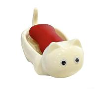 Portasapone a forma di gatto adatto per ritenzione di sapone da bar e controllo dell'umidità in layout bagno compatto (crema)