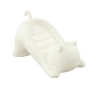 Portasapone a forma di gatto in ABS con sistema di drenaggio integrato e base antiscivolo, progettato per bagno, lavandino, doccia e piano di lavoro della cucina