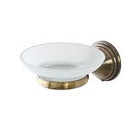Portasapone a muro in acciaio finitura bronzo Iris con kit per fissaggio incluso
