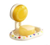 Portasapone a ventosa con supporto rotante e supporto rimovibile in plastica ABS per installazione a parete, progettato per prevenire l'ammorbidimento del sapone e promuovere la ventilazione (giallo)