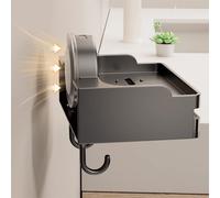 Portasapone Bagno con Supporto a Ventosa Ganci di Scarico e Portaoggetti Grigio