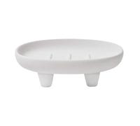 Portasapone Biologico Spirella in gres e Legno di Acacia o Nero Opaco, 18,2 x 8,5 cm, per Un Bagno Elegante ed Ecologico dal Design Moderno e Pratico, Ecru