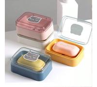 Portasapone con drenaggio automatico, supporto per sapone con ventosa forte, vassoio portasapone anti-accumulo d'acqua, accessori per bagno e casa rosa,Bianco,blu,giallo,2 pezzi-rosa,2 pezzi-bianco,1 