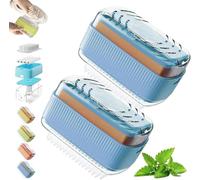 Portasapone con Rulli, Scatola di Sapone Schiumogeno, Spazzola per Portasapone Autodrenante per Campeggio, Esterno, Bagno, Doccia, Palestra, Distributore di Sapone Schiumogeno a Doppio Strato