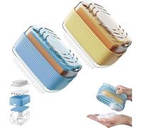 Portasapone con Rulli, Scatola di Sapone Schiumogeno, Spazzola per Portasapone Autodrenante per Campeggio, Esterno, Bagno, Doccia, Palestra, Distributore di Sapone Schiumogeno a Doppio Strato