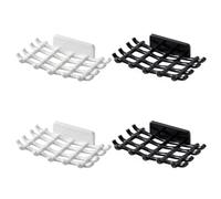 Portasapone Da 4 Pezzi, Portasapone Di Scarico, Portaoggetti Da Bagno, Portasapone Senza Perforazione, Portasapone In Plastica