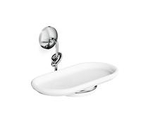 Portasapone da bagno DOPPIO sospeso in Ottone Collezione RETRO' Dimensione 22x14,1x h11 cm uno stile vintage FINITURA CROMO cromo