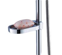 Portasapone da Bagno Portasapone in Materiale ABS Porta Sapone per Asta Doccia Porta Sapone Regolabile per Asta da Doccia Pratico, Ideale per Bagno, Doccia, Scuola, Cromato, Adatto per Tubo da 22 mm