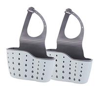 Portasapone da cucina in silicone e plastica per lavandino da appendere con cinghia regolabile, fori di scarico antimicrobici per l'asciugatura sanitaria Set da tavola A-blu