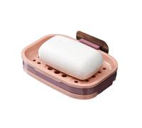 Portasapone da doccia, autoadesivo, per doccia, parete, bagno, cucina, montaggio a parete, portasapone, nero per sapone, cucina universale (rosa, taglia unica)
