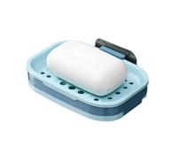 Portasapone da doccia, autoadesivo, per doccia, parete, bagno, cucina, montaggio a parete, portasapone, nero per sapone, cucina universale (blu, taglia unica)
