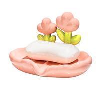 Portasapone da doccia, portasapone con scarico, vassoio per lavello con design floreale da cucina, vassoi antiscivolo per bagno con fori di drenaggio, bagno, doccia per bambini e