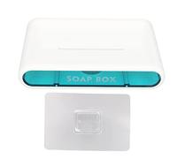 Portasapone da parete a doppio strato, senza foratura, design rimovibile, portasapone scolapiatti con colla per bagno