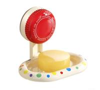 Portasapone da parete a ventosa, supporto per sapone da parete con ventosa, girevole, design drenante per il bagno, colore: rosso