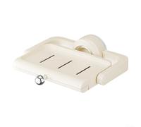 Portasapone da parete con ventosa, per bagno e cucina, include fori di drenaggio dell'acqua e vassoio per evitare lo scioglimento del sapone, adatto per vari tipi di sapone (bianco)