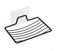 Portasapone da parete in acciaio inox con design a rete per conservare sapone secco a goccia, supporta l'organizzazione su superfici lisce come piastrelle o vetro (nero 2)