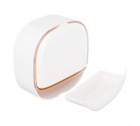 Portasapone da parete per bagno con supporto impermeabile per drenaggio, vassoio a doppio strato con coperchio ribaltabile per riporre sapone e spugna (bianco)