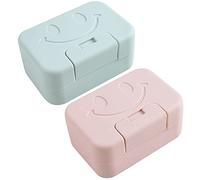 Portasapone da Viaggio,2 Pezzi Scatola Porta Sapone Portatile Contenitore per Sapone in Plastica con Coperchio Contenitore Sapone,per Casa, Bagno, Campeggio