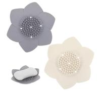 Portasapone da viaggio, 2 portasapone in silicone con drenaggio, piatto in silicone a forma di fiore giapponese, porta sapone, mantiene asciutto e facile da pulire, per bagno/cucina/lavandino