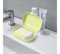 Portasapone da viaggio con chiusura a coperchio, 11,4 cm, portasapone a tenuta stagna, piatto e scatola, piccolo contenitore per vassoio da bagno, elementi essenziali per doccia da viaggio, portatile