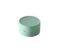 Portasapone da viaggio, contenitore portatile per sapone in plastica, portasapone con coperchio, vassoio portasapone, contenitore rotondo quadrato (8 x 8 x 4,5 cm, verde)